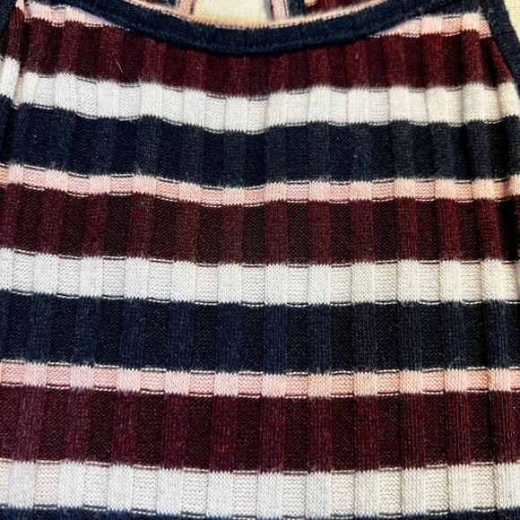 Mossimo Supply Co Mini Dress Knit Navy Burg Pink White Fit & Flaire Woman's XS - Picture 5 of 11